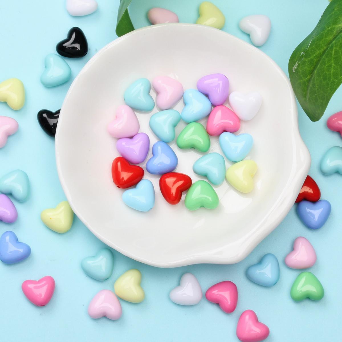 

50 шт. ювелирные изделия, акриловый браслет, ожерелье, аксессуары, сделай сам, для изготовления ювелирных изделий, подвески, бусины в форме сердца, свободные бусины