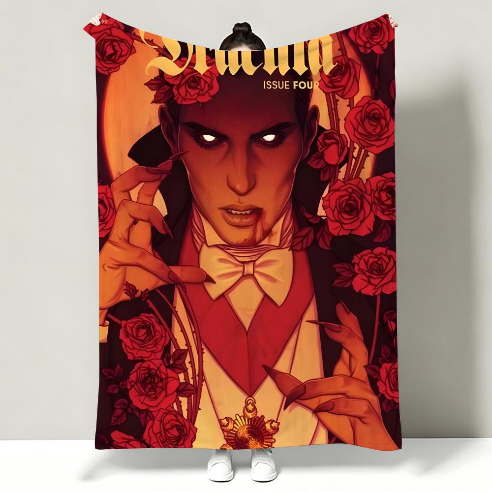 Movie DDracula Throw Soft Warm Flannel Throw Blanket Multiuse for Sofa Bed Office Nap