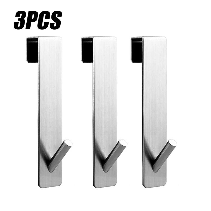 Bathroom Shower Door Back Hook Stainless Steel Over Glass Door Shower Towel Rack S-Shape Bathroom Bathrobe Hanger Holder Hooks
