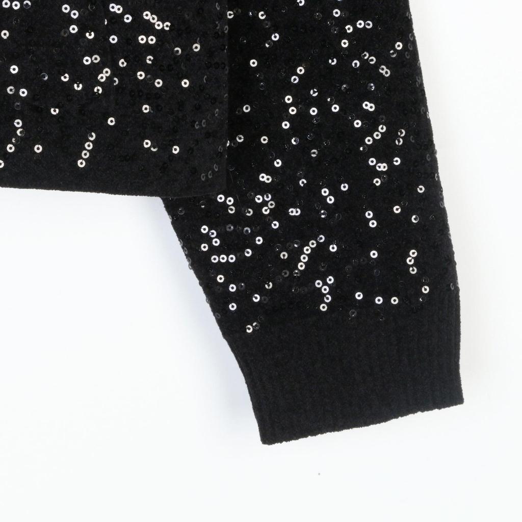 French S-Style Sequin Knit Cardigan & Midi Skirt Set – Autumn/Winter Collection