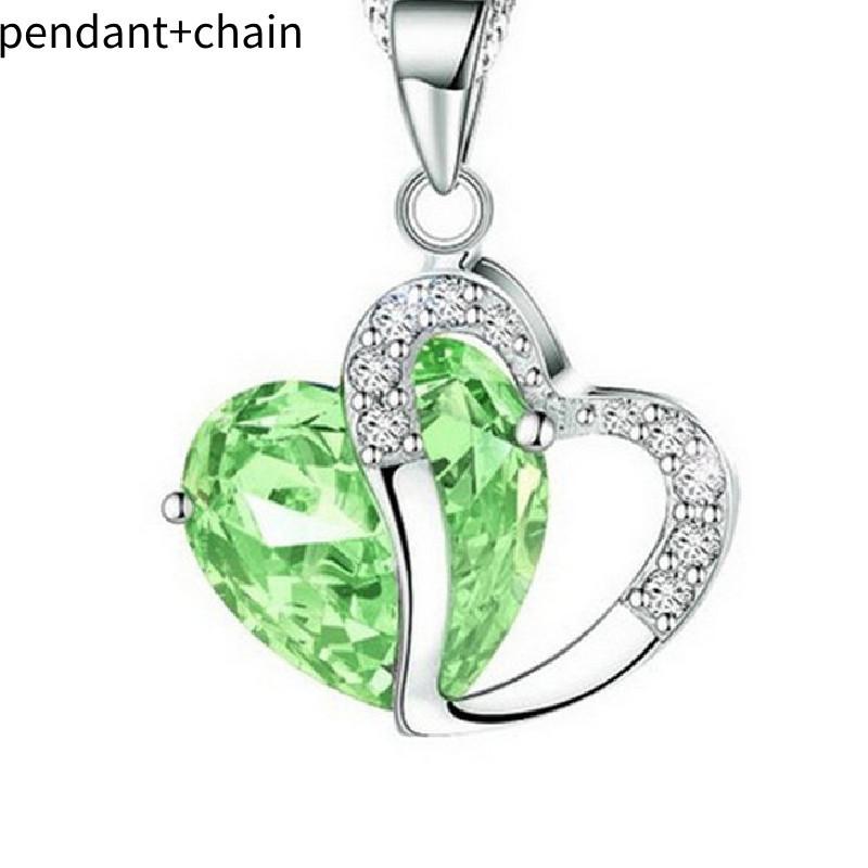 Elegant Heart-shaped Zircon Crystal Necklace Collarbone Chain For Women Employee Gifts Wedding Celebration