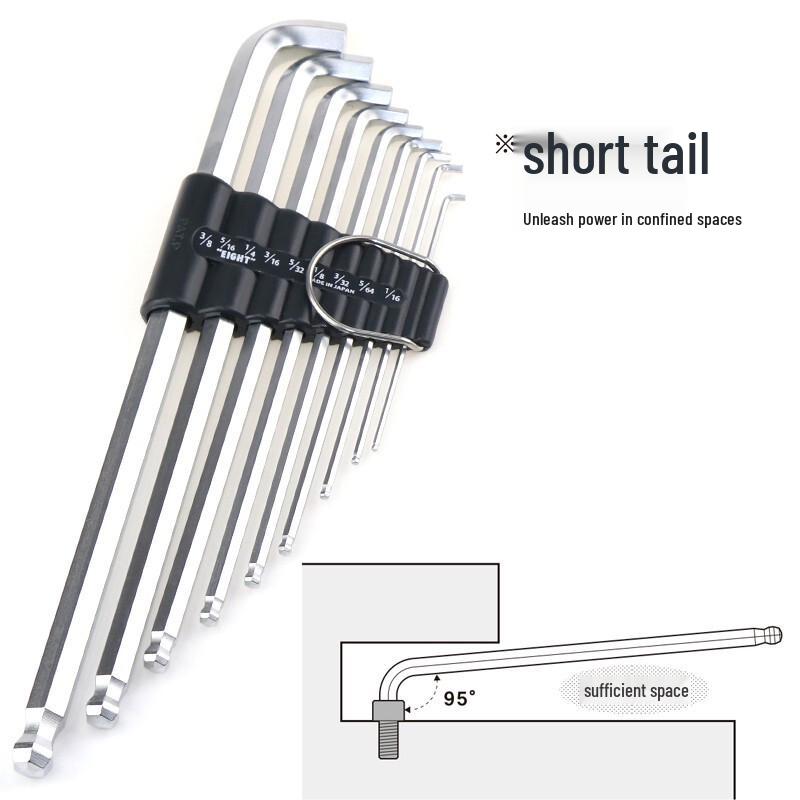EIGHT-EX TTS-7 Extended Metric & Imperial Ball End Hex Wrench Set