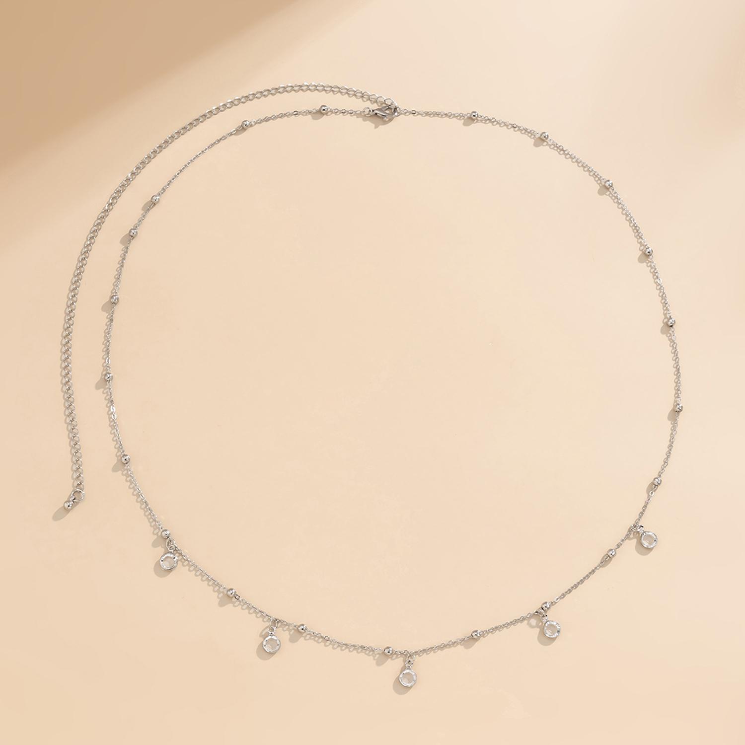 

Rhinestone Waist Chain Belly Waist Belly Chain Summer Beach Bikini Body Jewelry Sexy Body Chain Belly Belt Chains срібний