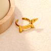 Irregular special-shaped imitation pearl ring three-dimensional rose open ring cute dachshund ring ring stainless steel
