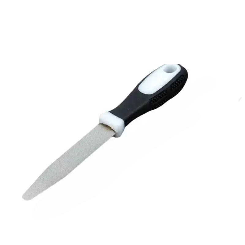 Doppelseitiger Diamant-Schärfstein - Doppelseitiger flacher & gebogener Wetzstein mit rutschfestem Griff, professioneller Messerschärfer