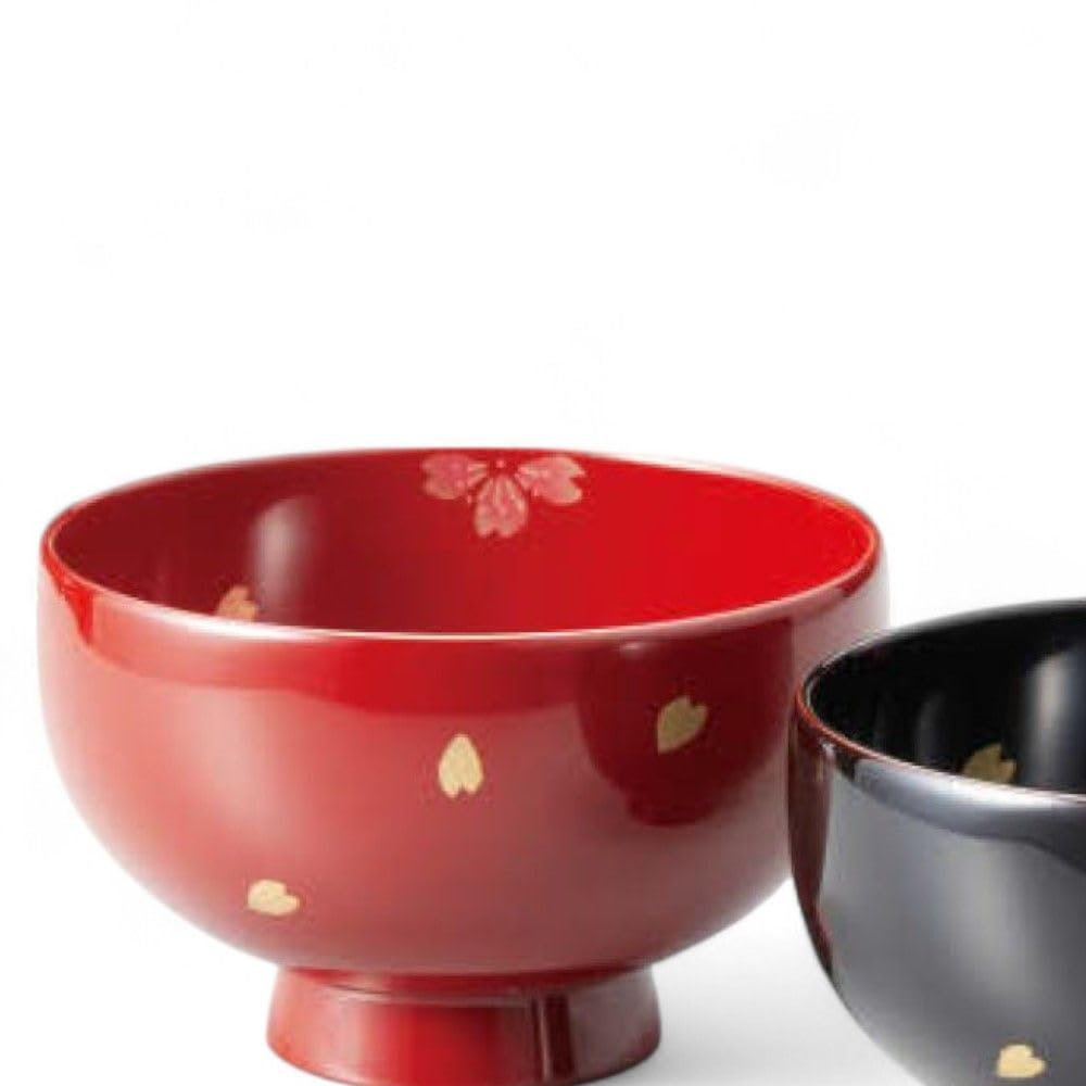 J-kitchens Set of 2 Lacquerware Bowls, Hand-Painted, Dishwasher Safe, PID-529296, Made in Japan