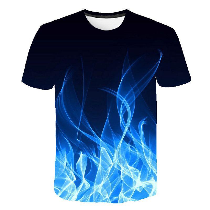 3d Print T-shirt Flame Hypnosis Colorful Print Casual Short Sleeve Top For Stylish Comfort