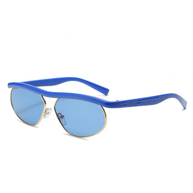 Futuristic Tech-Inspired UV400 Sunglasses Distinctive Half-Frame Design-Trendy Punk-Style Riding Goggles Ultra-Cool Streetwear
