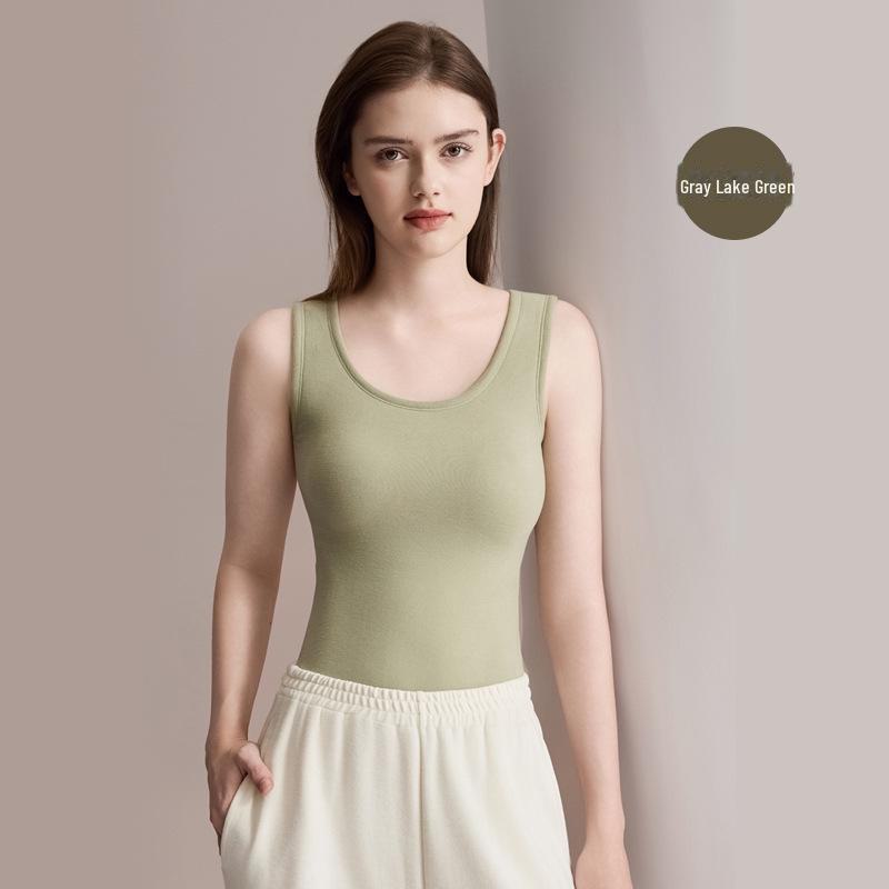 Women's Cashmere Silk Padded Bra Vest – Warm Autumn & Winter Innerwear