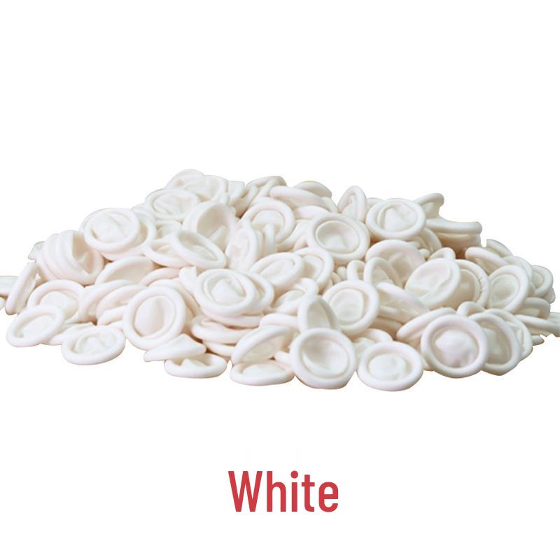 Толстые белые латексные антистатические напальчники для вышивки, маникюра и электроники - Влагостойкие и без талька