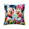 Kawaii Mickey Minnie Couple Pillowcase Printed Polyester Cushion Cover Gift Throw Pillow Case Cover Home Square 18''