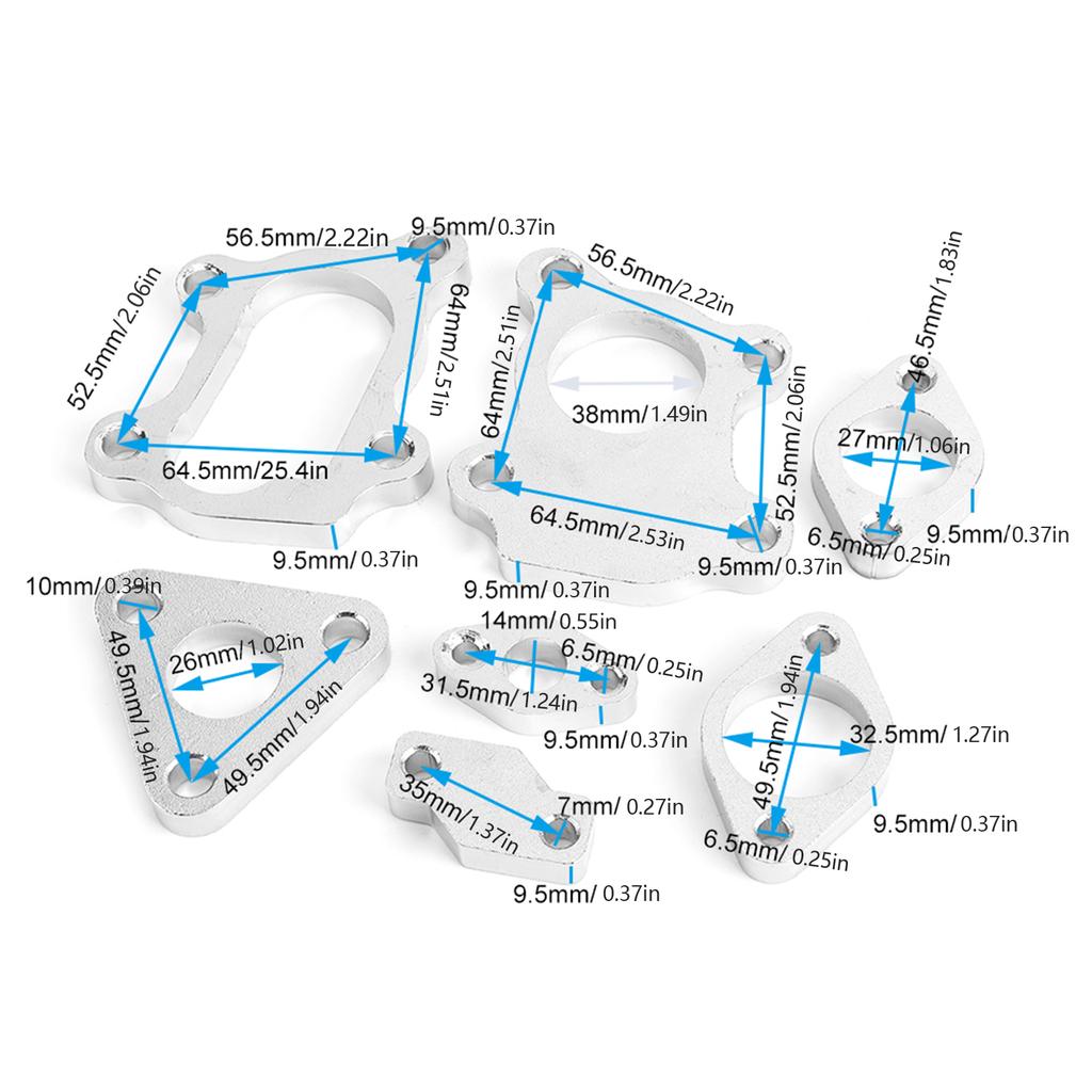 7-piece turbocharger flange set