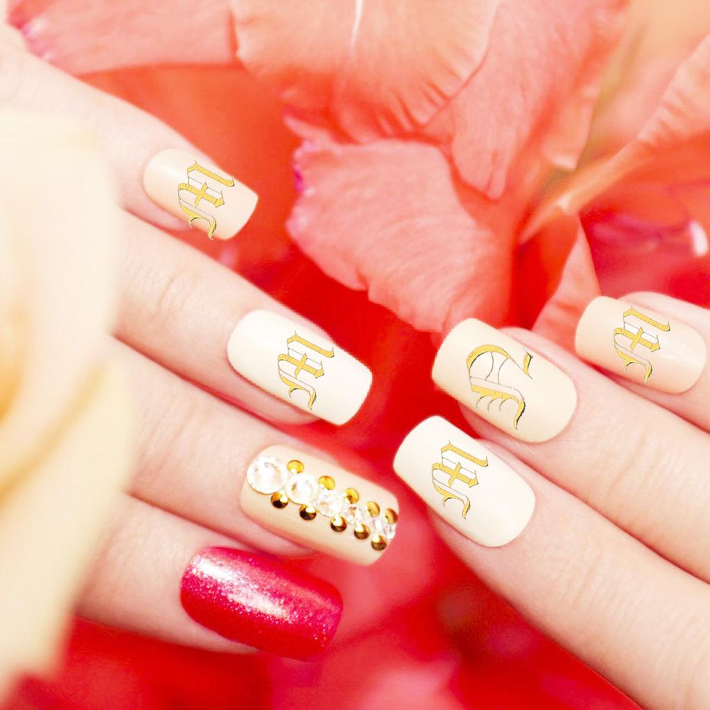 5 Sheets Nail Art Stickers Alphabet Letter Decals for Nails Beginner Friendly DIY Nail Decoration PVC Safe Easy To Use Supplies