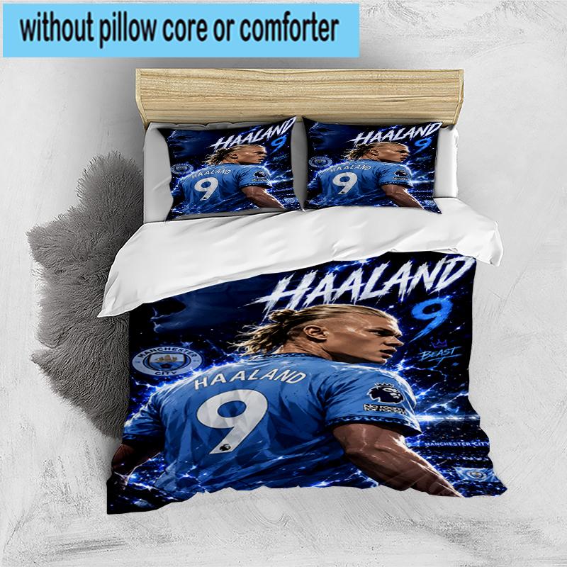 3PCS Erling Haa-land's Electric Moment Bedding Set,Including 1pc Duvet Cover And 2pcs Pillowcases Perfect for Bedroom, Dormitory, Fan Christmas gift