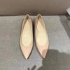 New Style Raised Pointed Flat Shoes In Nude Color, Super Light Cut Flat Shoes, Super Light Cut Single Shoes for Women