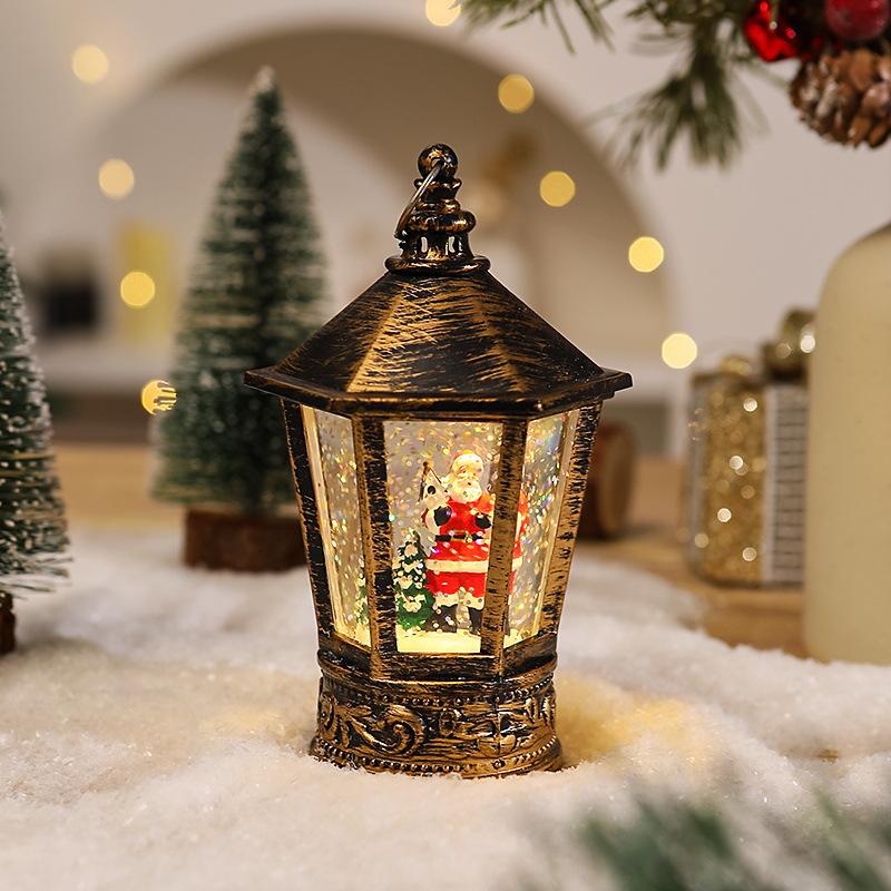 Christmas Decoration Retro Mailbox Small Wind Lamp LED Christmas Night Light Christmas Gift Ornaments Window Accessories