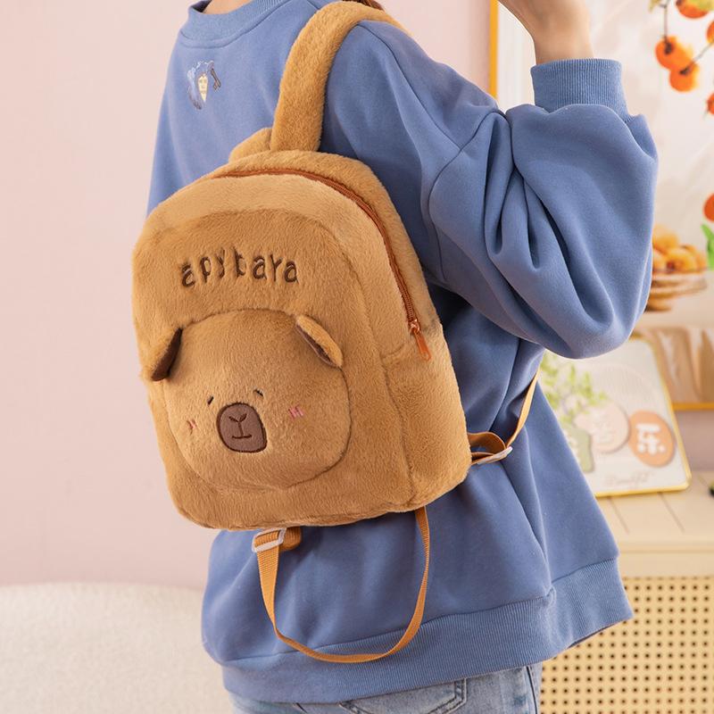 Capibara Plush Backpack Capybara Cute Animal Doll Backpack Student School Bag Gifts