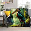 Cute Dream Birds Parrot Peacock Cartoon Soft Flannel Blankets,Throw Blanket Comfortable Blanket for Picnic Beds Home Bedroom Kid