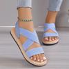 2024 Summer Women's Lightweight Soft-Soled Roman Sandals: Flat, Round-Toed, Breathable Beach Footwear