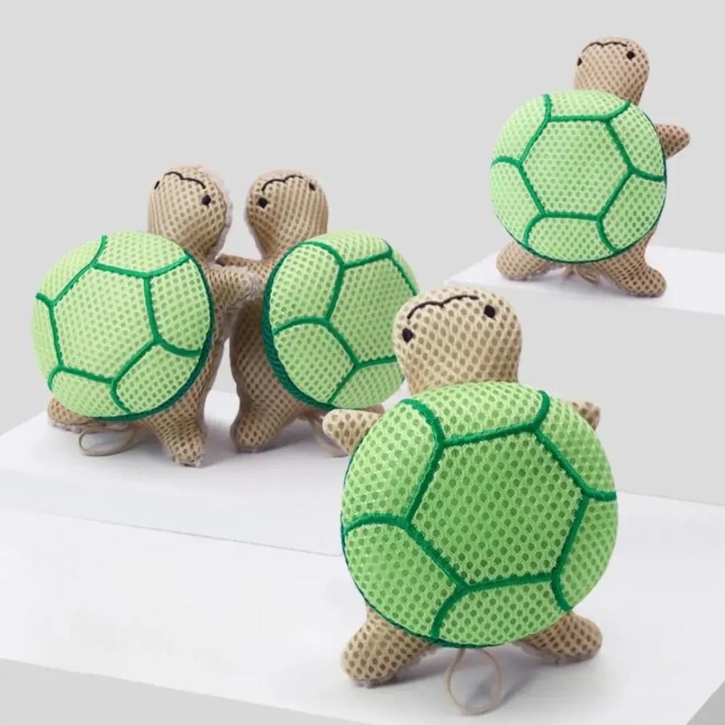 1pc Double-sided Turtle Bath Sponge Ball Cute Reusable Exfoliating Body Scrubber Portable Shower Deep Cleansing Bathing Tool HOT