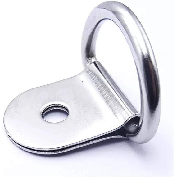 30 Pack Small Steel D-Ring Tie Downs, ExcelFu D Rings Anchor Lashing for Loads On Case Truck Cargo Trailers RV Boats, Silver