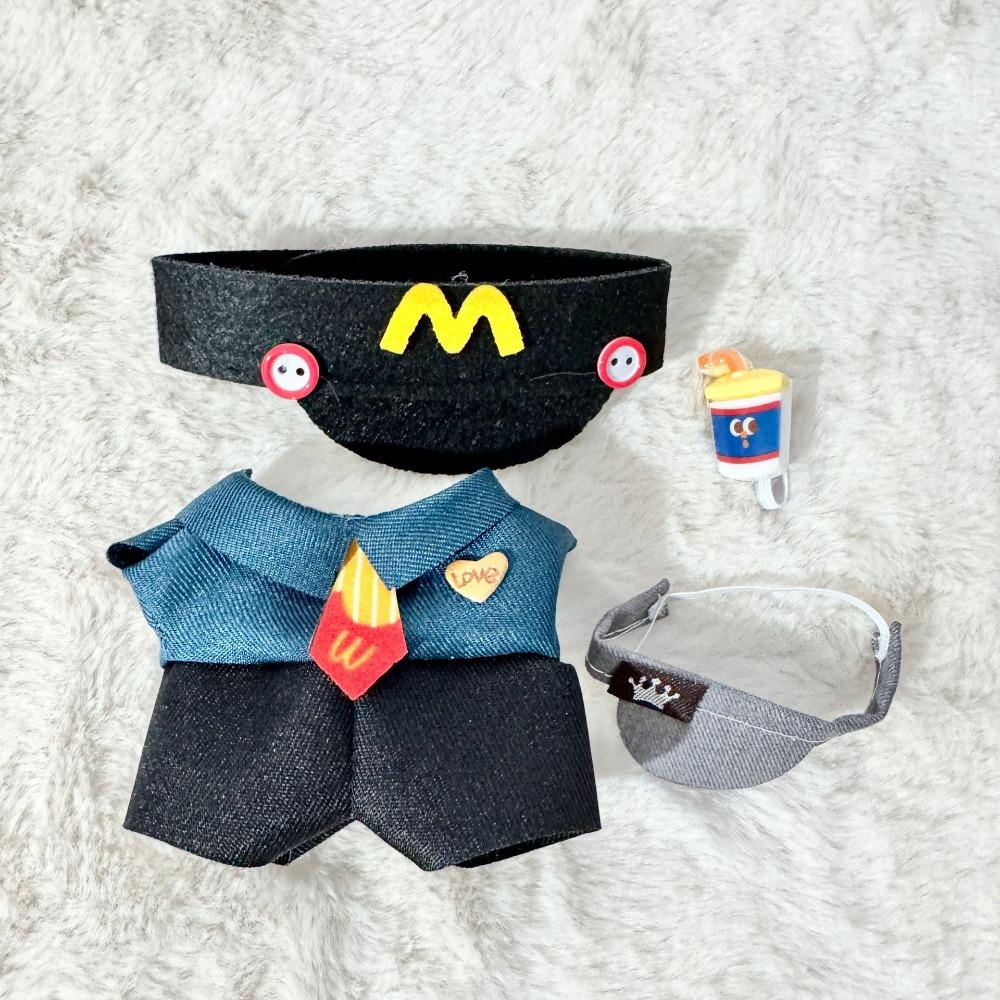 

Handmade Sitting Labubu Cloth Milkshake 17cm Plush Dolls Clothes Kids Girls Toys чёрный