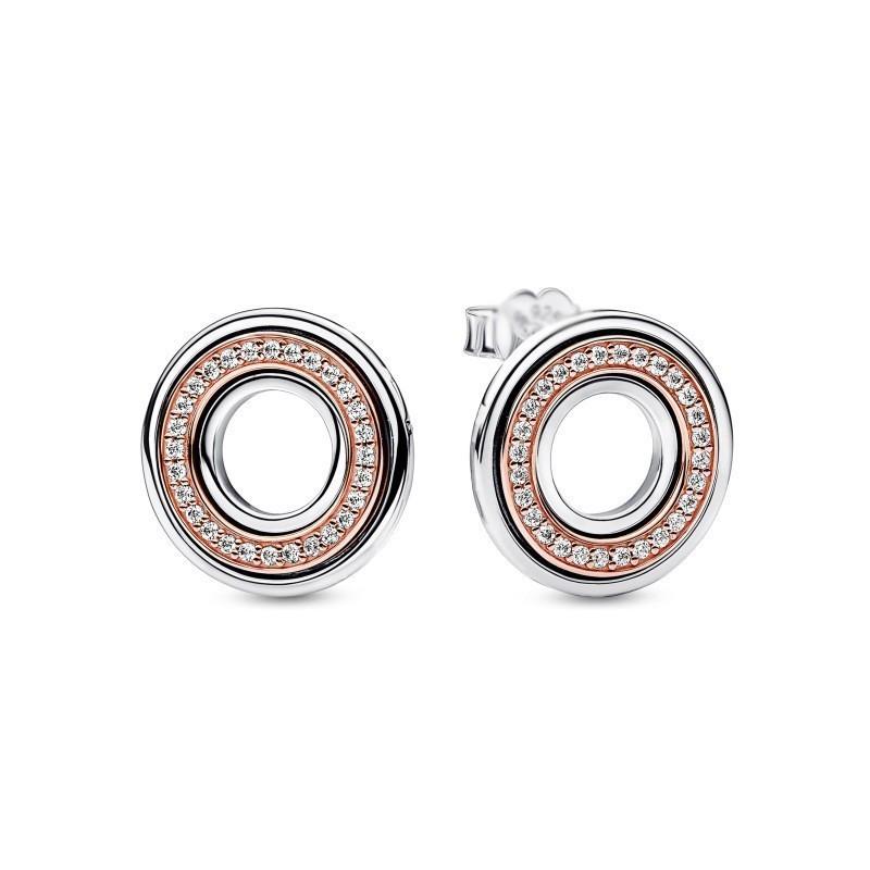 

S925 Silver Shining Double Heart Stud Earrings for Women s Simple Love Foreign Style White Copper Earrings for Girlfriends 2026