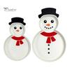 Christmas Snowman Serving Tray Tray, Holiday Party Decorative 3D Storage Printed Platter Dish for Snacks, Candies, Goodies, Jewelry Partitioned Candy