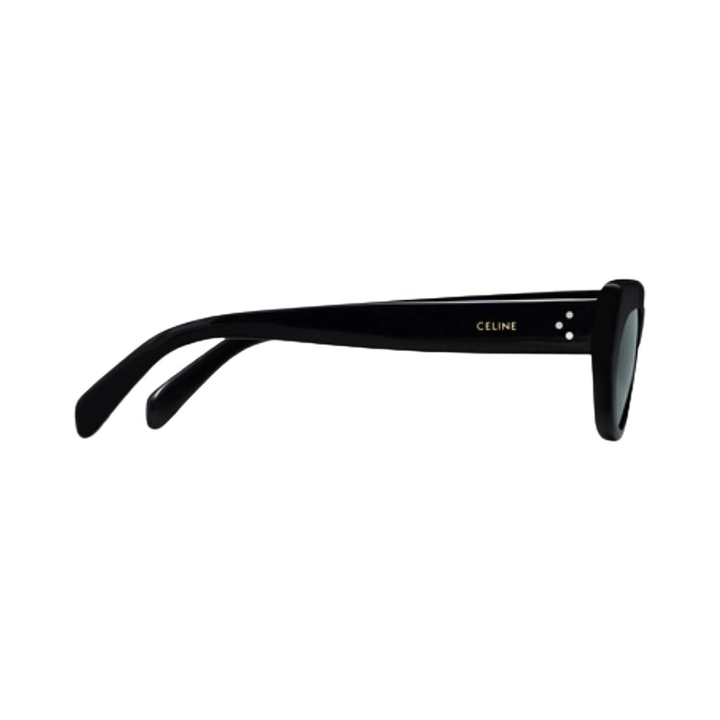Celine Logo Mirrored Acetate Irregular Sunglasses Men sunglasses Black 4S273CPLB-38NO