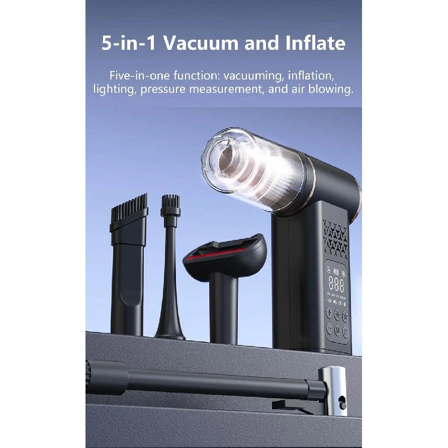 Electric USB Wireless Multi-functional Vacuum Inflator Pump Quick Air Compressor 150psi Portable Self-checking Tire Pressure