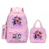 K-Pop Themed Lightweight Backpack Set Teen Girls - Cute Cartoon Design Breathable Outdoor School Bag With Ergonomic Curved