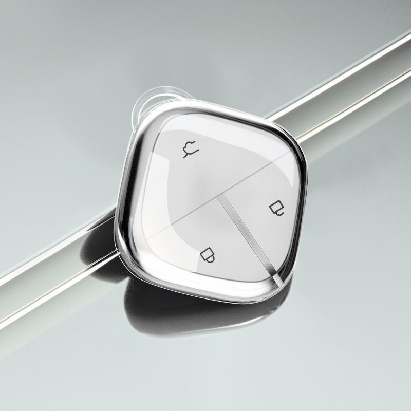 Wuling Bingo Airev Transparent Car Key Cover - Full Protective Case with Buckle, Clear Sky New Model