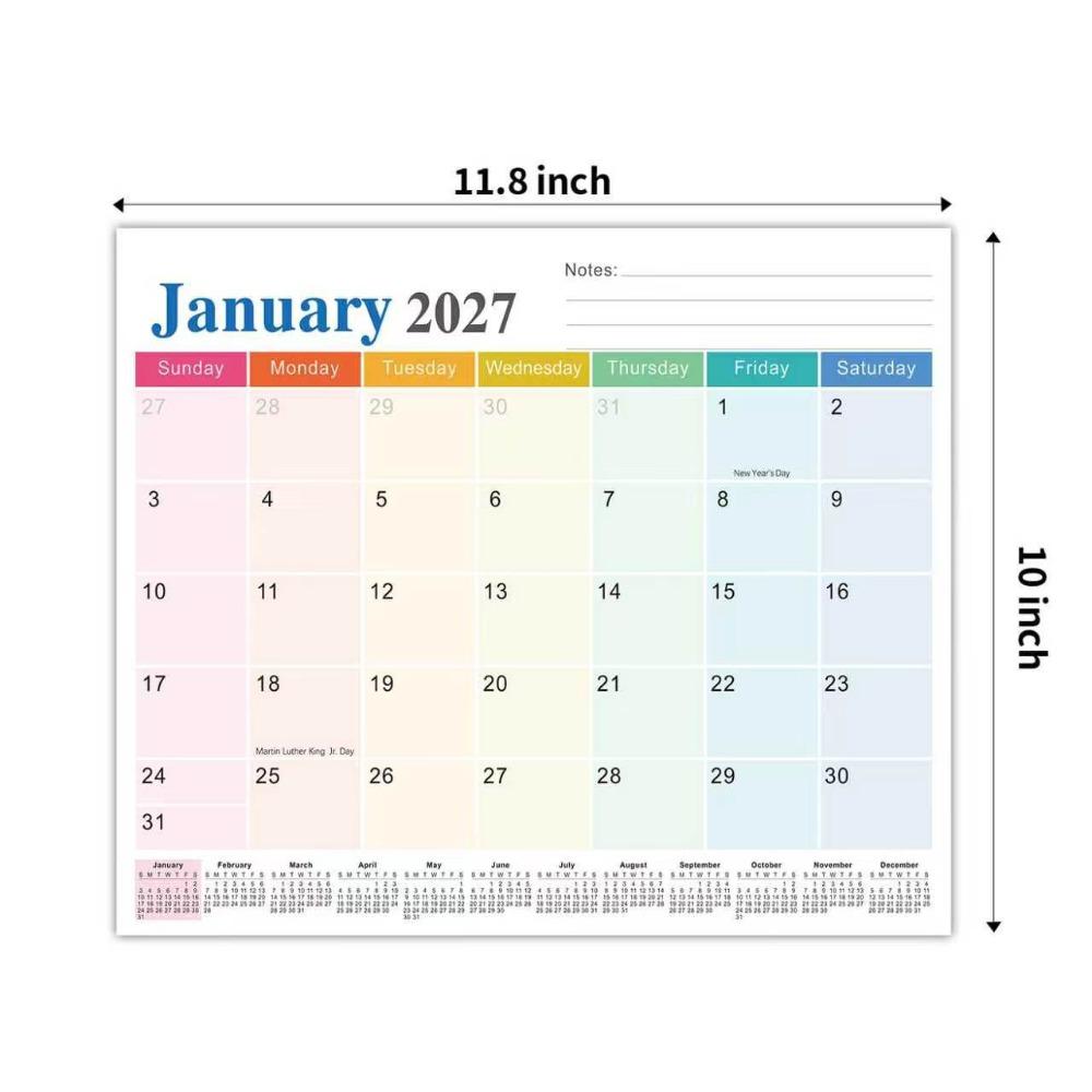 Magnetic Backing Magnetic Fridge Calendar Monthly Planner Eco-Friendly Paper Wall Planner Calendar Creative 2027 Calendar School