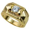 Gold-plated couple diamond ring European and American fashion men's and women's popular ring rings