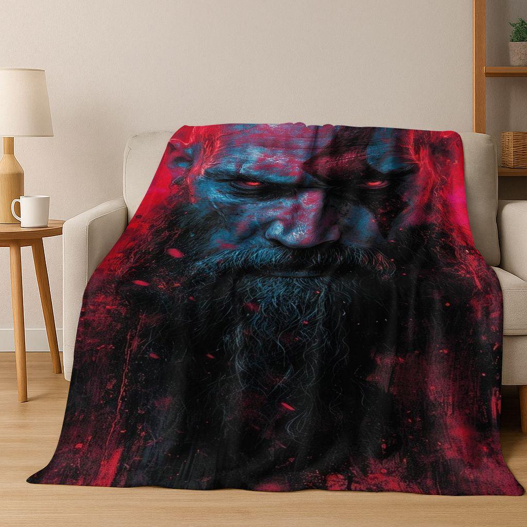 3A Classics God of War Kratos Game Gamer Flannel Blanket,Warm and Cozy Soft Throw Blanket for Home Bedroom Bed Sofa Kid Gift