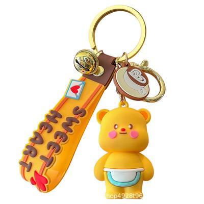 Exquisite Little Bear Cartoon Keychain - Cute Pendant for Backpack, Bag, or Gift