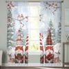 Christmas Winter Dwarf Sheer Curtains for Living Room Decoration Window Curtains Kitchen Tulle Voile Curtains