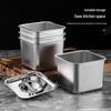 Stainless Steel Square Seasoning Jar with Lid - Commercial Kitchen Condiment Canister(Box).