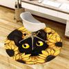 1pc Office Carpet Chair Mats Black Cat Sunflowers Perfect for Decorating Office Chairs, Living Rooms, Or Bedrooms