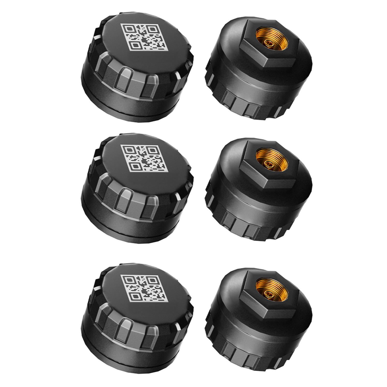 

6pcs RV Truck Tire Pressure Monitoring System Bluetooth TPMS 6 External Alarm Tire Pressure Sensors For RV Truck чёрный