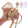 Children Plastic Water Bottle with Straw Bear Shape Design Leak Proof Lid Portable Handle for Kids Outdoor Use Durable