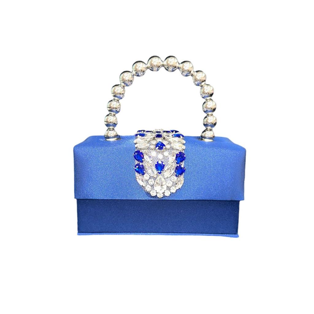 Shiny Diamond Square Bag Diamond Satin Pearl Gift Box Bag Handheld Messenger Bag Ladies Dinner Bag