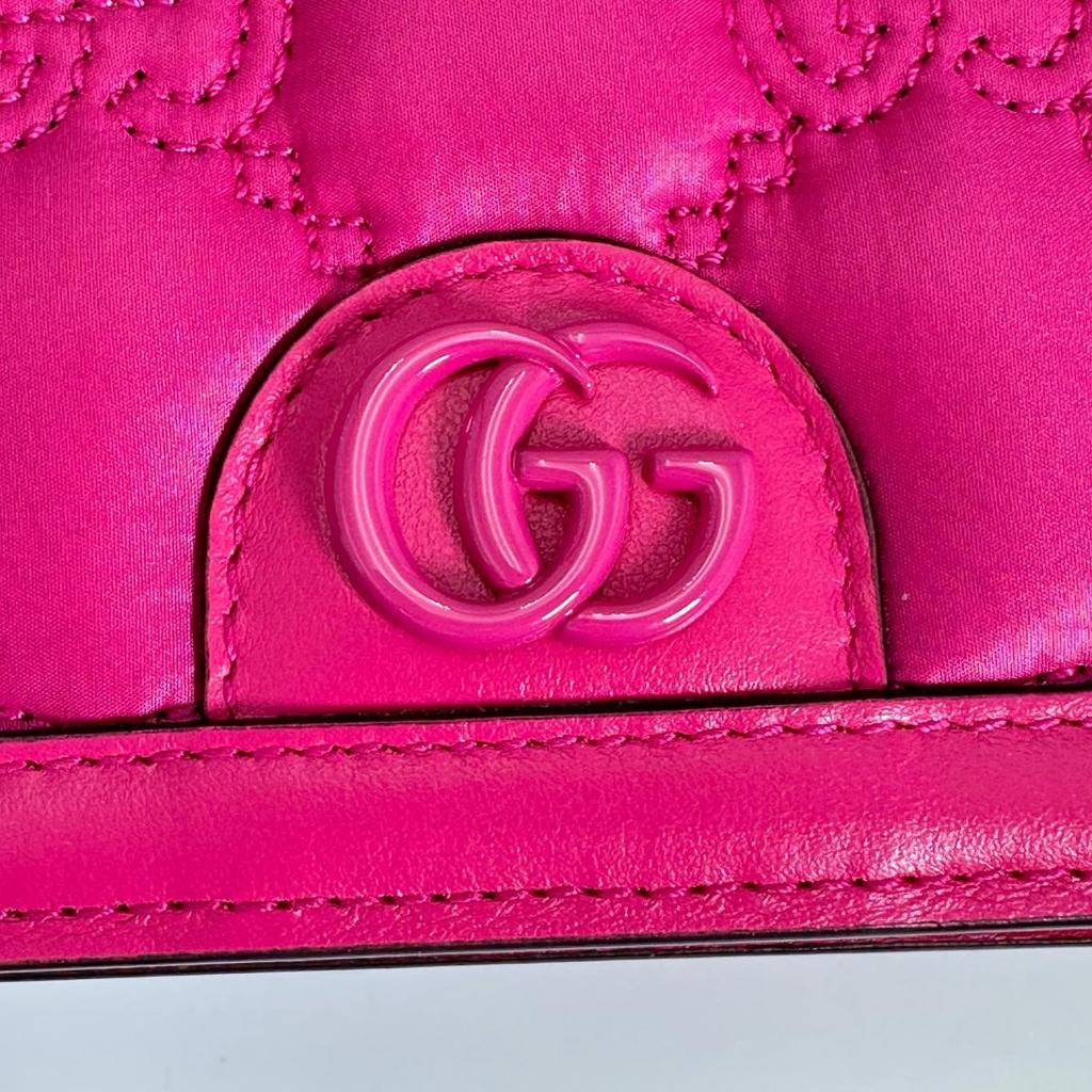 GUCCI 2WAY bag GG Mini Matelasse Handbag Handbag Nylon pink Women 723777 Used