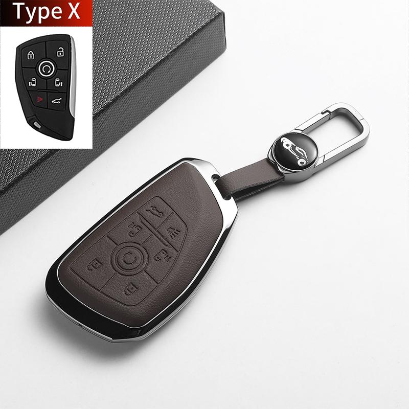 Leather Metal Car Key Case For Envision S Plus Gl8 Lu Zun Phev Century Auto Key Protector Shell Holder Decorative Accessories