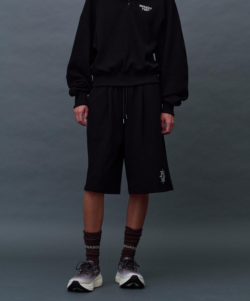 Minasu Waffle Sweat Training Bermuda Pants_Black