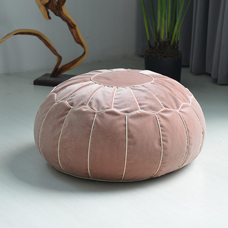 

Nordic Velvet Moroccan Pouf Candy Color Embroider Craft Japanese Style Creative Futon Tatami Ottoman Footstool Unstuffed Cushion