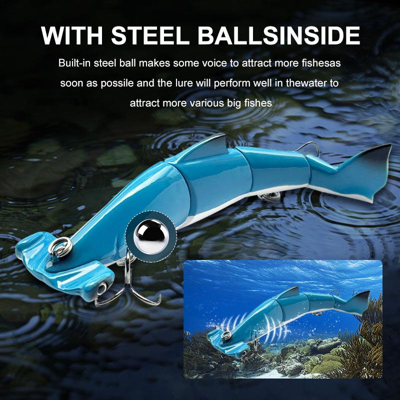 15.8cm Bass Fishing Lures Multi Jointed Trout Perch Multi-Section Fish Bait Lure Hard Bait Crankbait