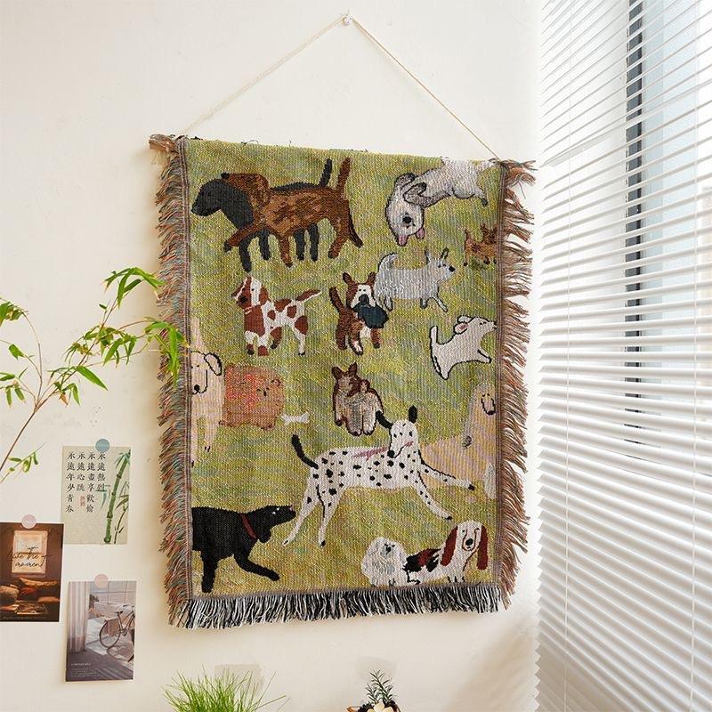 Home Blanket American Sofa Tapestry Knitted Decorative Cotton Blanket for Outdoor Camping for Home Decor