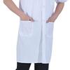 Professionell Lapel Lång Kortärmad Vit Kappa Unisex Studenter Knappar Knappslå Fickor Laboratory Food Factory Arbetskläder