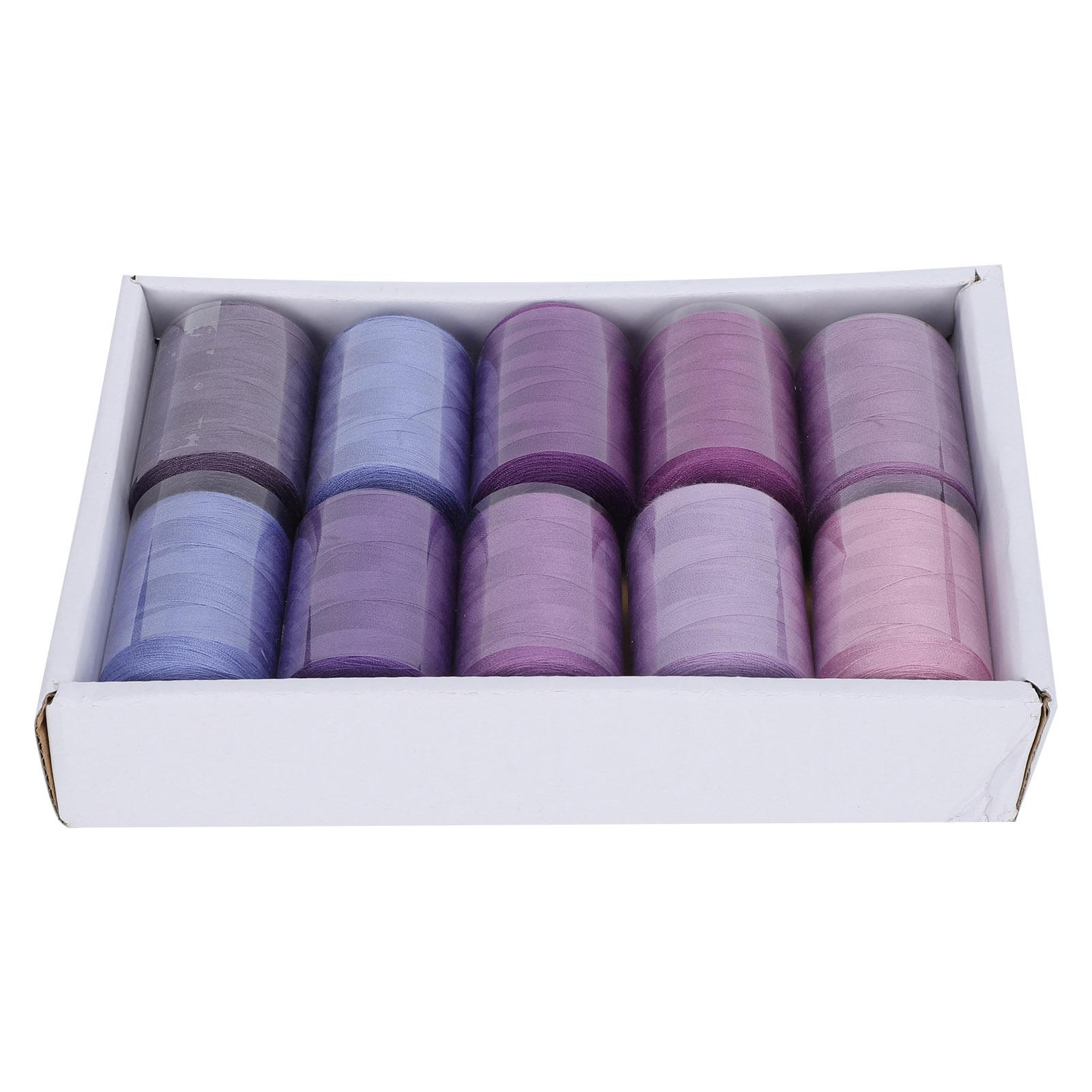 

Набор швейных ниток 10 катушек Бытовые нитки Пагода DIY аксессуары 300 ярдов 402Фиолетовый фиолетовый